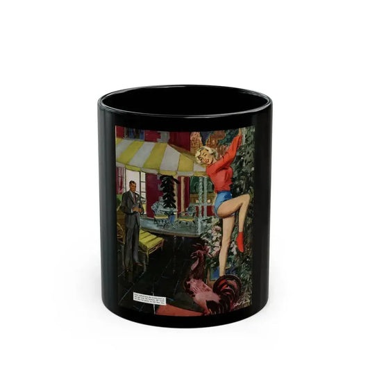 Escapade, The Saturday Evening Post illustration, 1949 - Black Coffee Mug 11oz - Go Mug Yourself