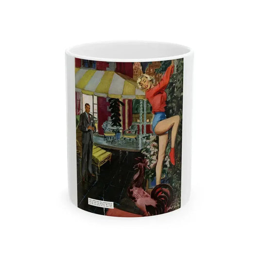 Escapade, The Saturday Evening Post illustration, 1949 - White Coffee Mug 11oz - Go Mug Yourself