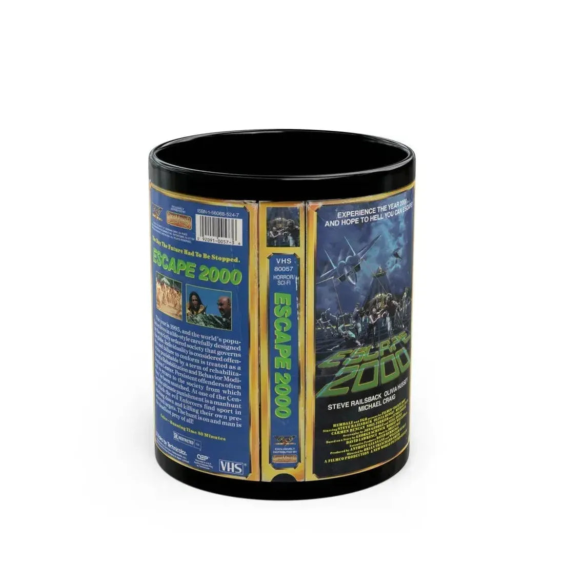 ESCAPE 2000 (VHS COVER) - Black Coffee Mug 11oz - Go Mug Yourself