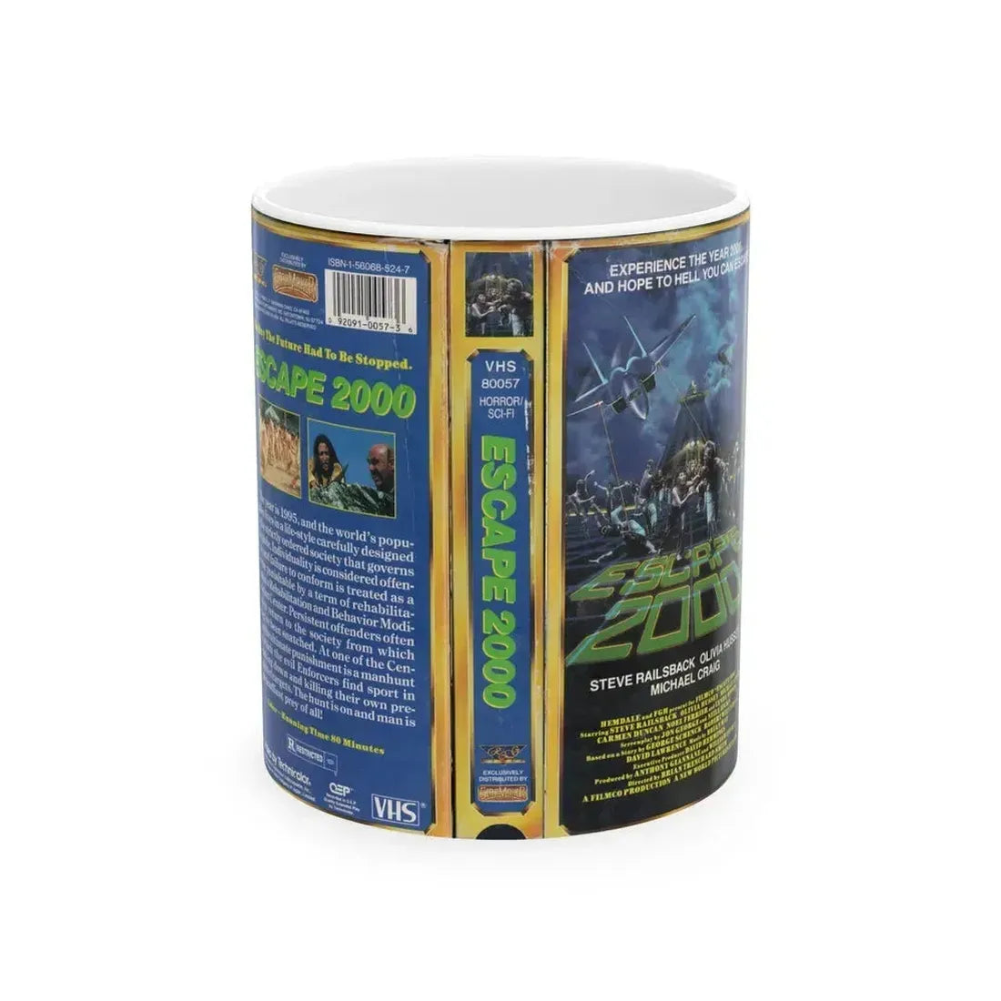 ESCAPE 2000 (VHS COVER) - White Coffee Mug 11oz - Go Mug Yourself