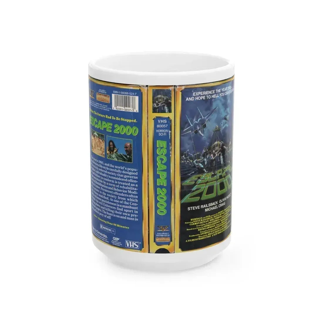 ESCAPE 2000 (VHS COVER) - White Coffee Mug 15oz - Go Mug Yourself