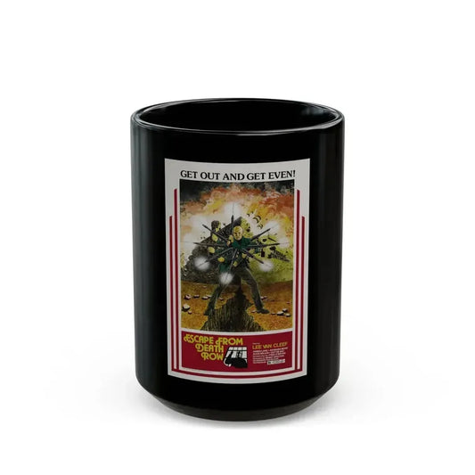 ESCAPE FROM DEATH ROW 1973 Movie Poster - Black Coffee Mug 15oz - Go Mug Yourself