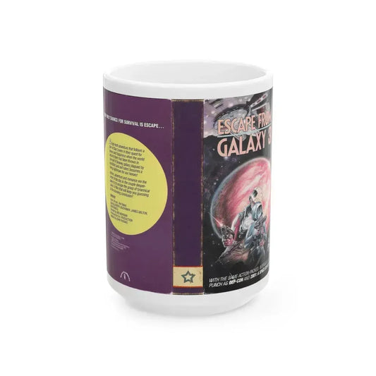 ESCAPE FROM GALAXY 3 (VHS COVER) - White Coffee Mug 15oz - Go Mug Yourself