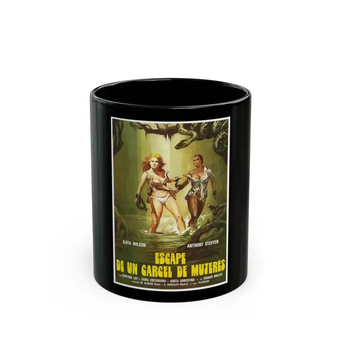 ESCAPE FROM HELL 1980 Movie Poster - Black Coffee Mug 11oz - Go Mug Yourself