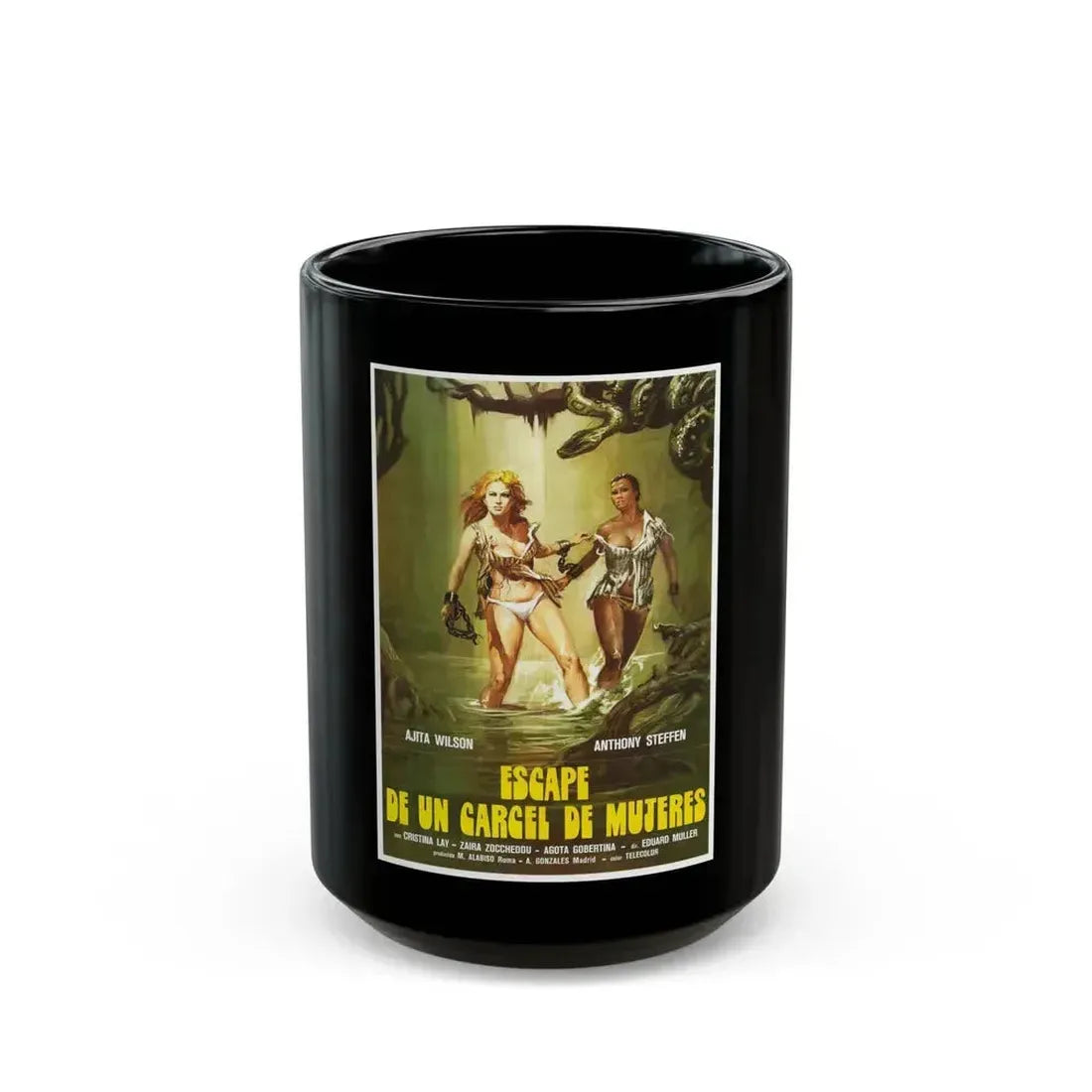 ESCAPE FROM HELL 1980 Movie Poster - Black Coffee Mug 15oz - Go Mug Yourself