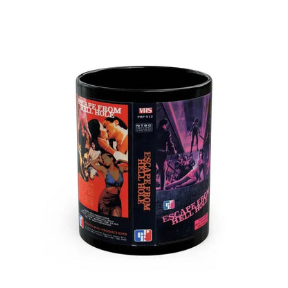 ESCAPE FROM HELL HOLE (VHS COVER) - Black Coffee Mug 11oz - Go Mug Yourself