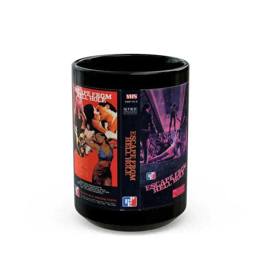 ESCAPE FROM HELL HOLE (VHS COVER) - Black Coffee Mug 15oz - Go Mug Yourself