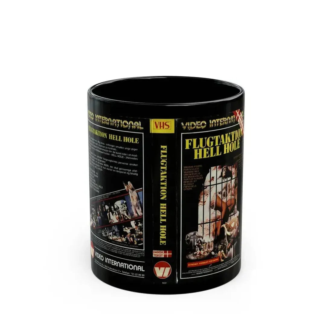 ESCAPE FROM HELL HOLE VIDEO INTERNATIONAL (VHS COVER) - Black Coffee Mug 11oz - Go Mug Yourself