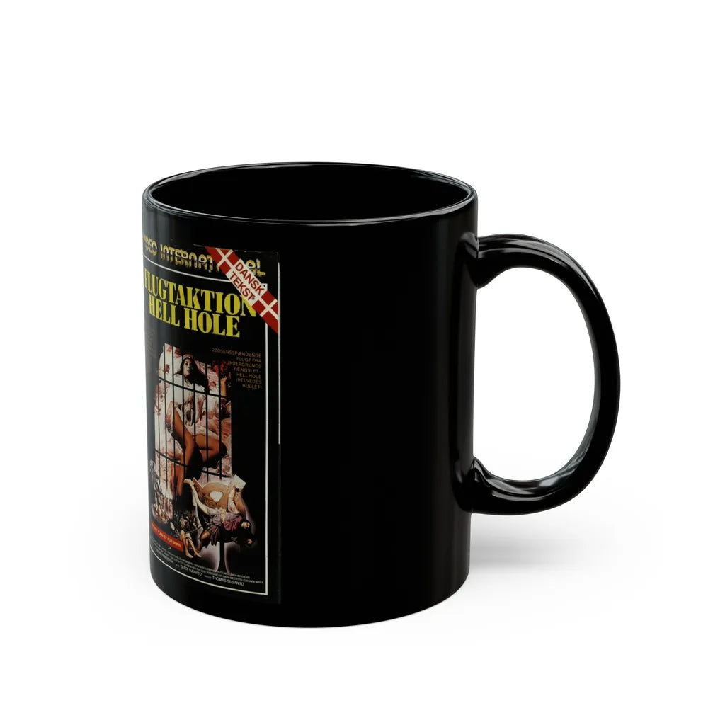 ESCAPE FROM HELL HOLE VIDEO INTERNATIONAL (VHS COVER) - Black Coffee Mug-Go Mug Yourself