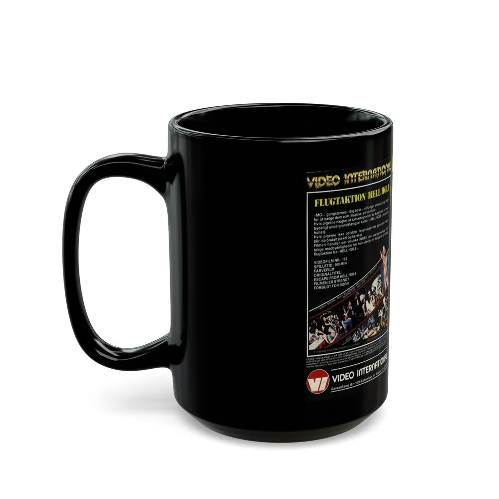 ESCAPE FROM HELL HOLE VIDEO INTERNATIONAL (VHS COVER) - Black Coffee Mug-Go Mug Yourself