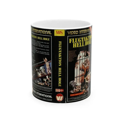 ESCAPE FROM HELL HOLE VIDEO INTERNATIONAL (VHS COVER) - White Coffee Mug 11oz - Go Mug Yourself