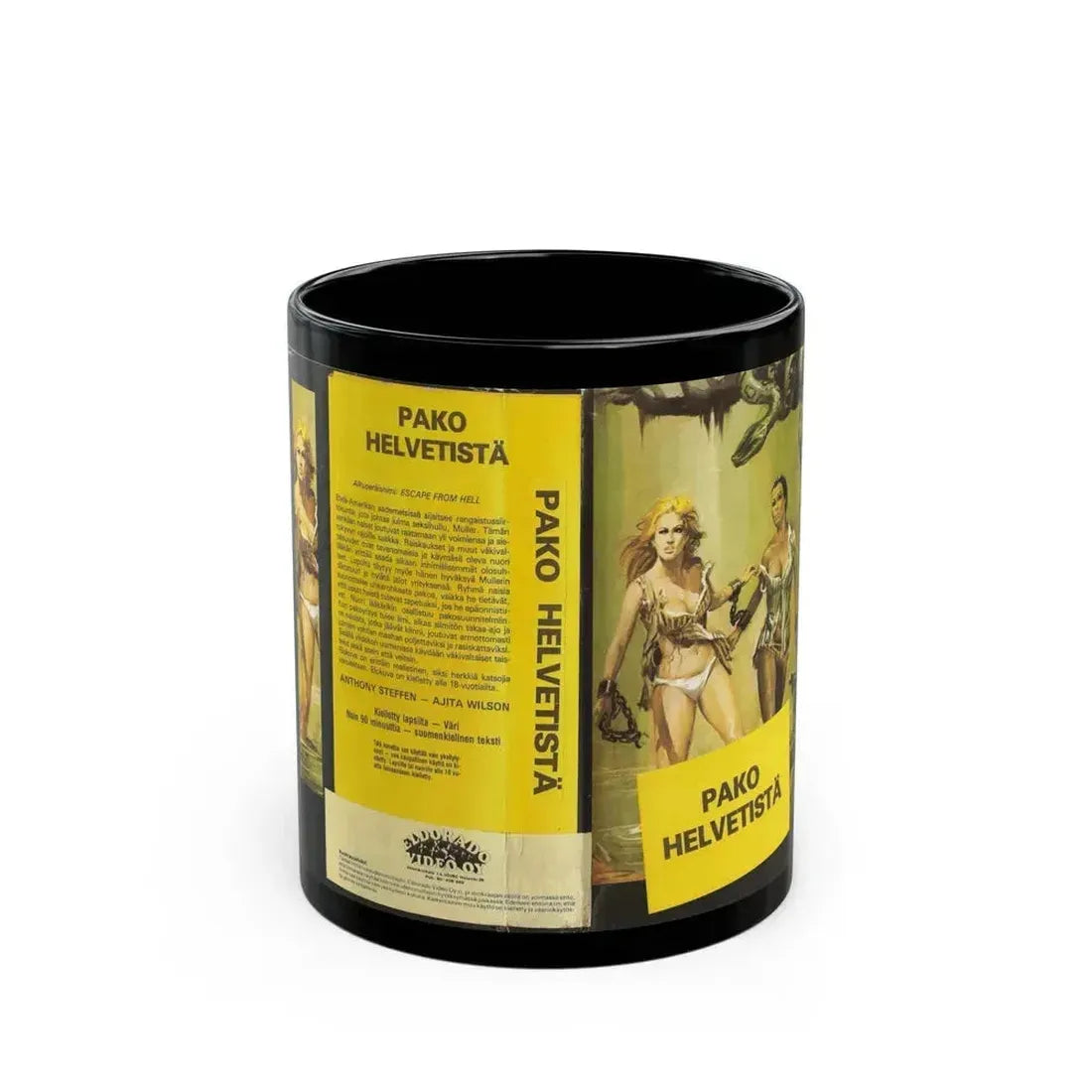 ESCAPE FROM HELL (VHS COVER) - Black Coffee Mug 11oz - Go Mug Yourself