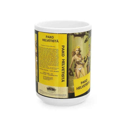 ESCAPE FROM HELL (VHS COVER) - White Coffee Mug 15oz - Go Mug Yourself