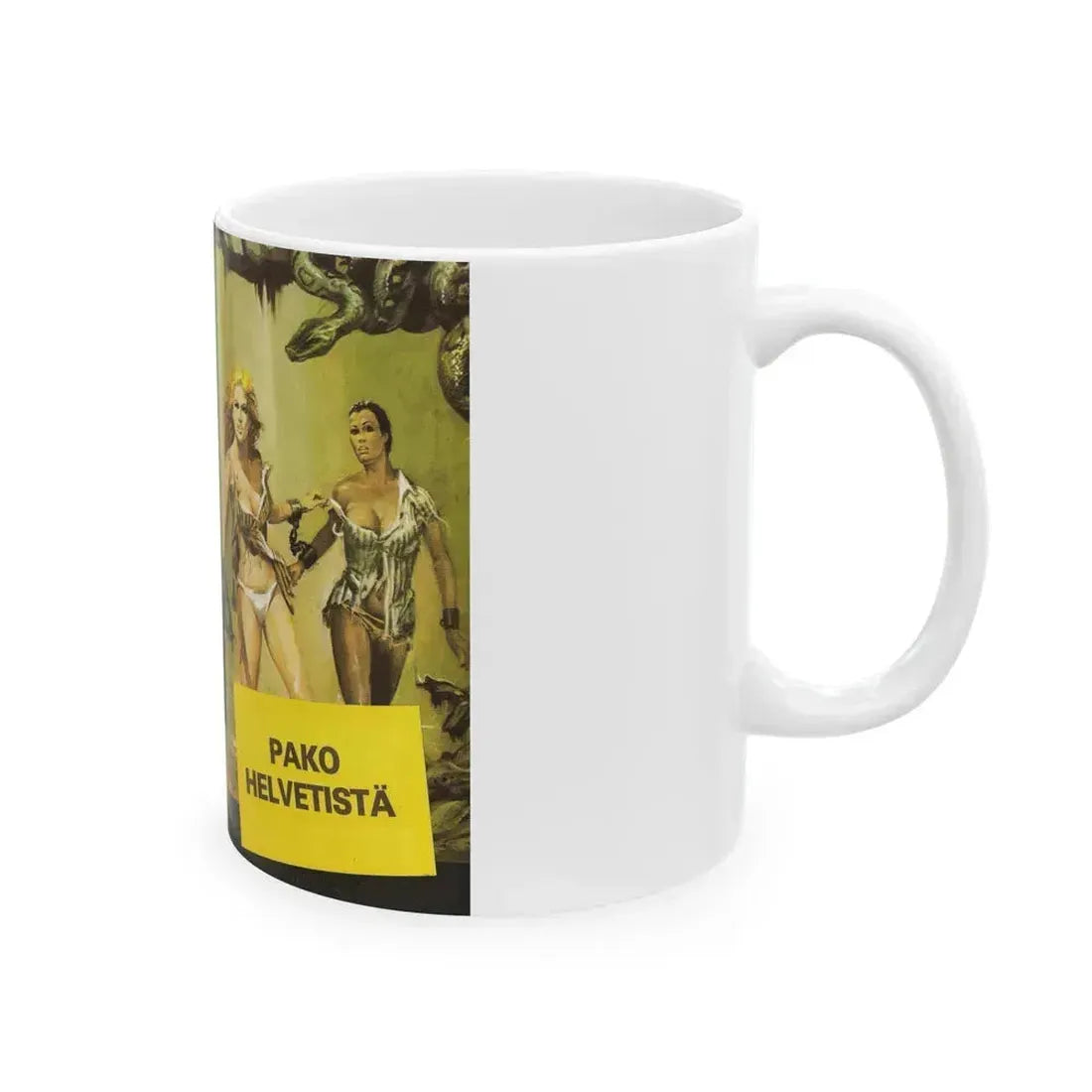 ESCAPE FROM HELL (VHS COVER) - White Coffee Mug - Go Mug Yourself