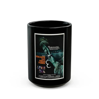 ESCAPE FROM NEW YORK (TEASER) 1981 Movie Poster - Black Coffee Mug 15oz - Go Mug Yourself