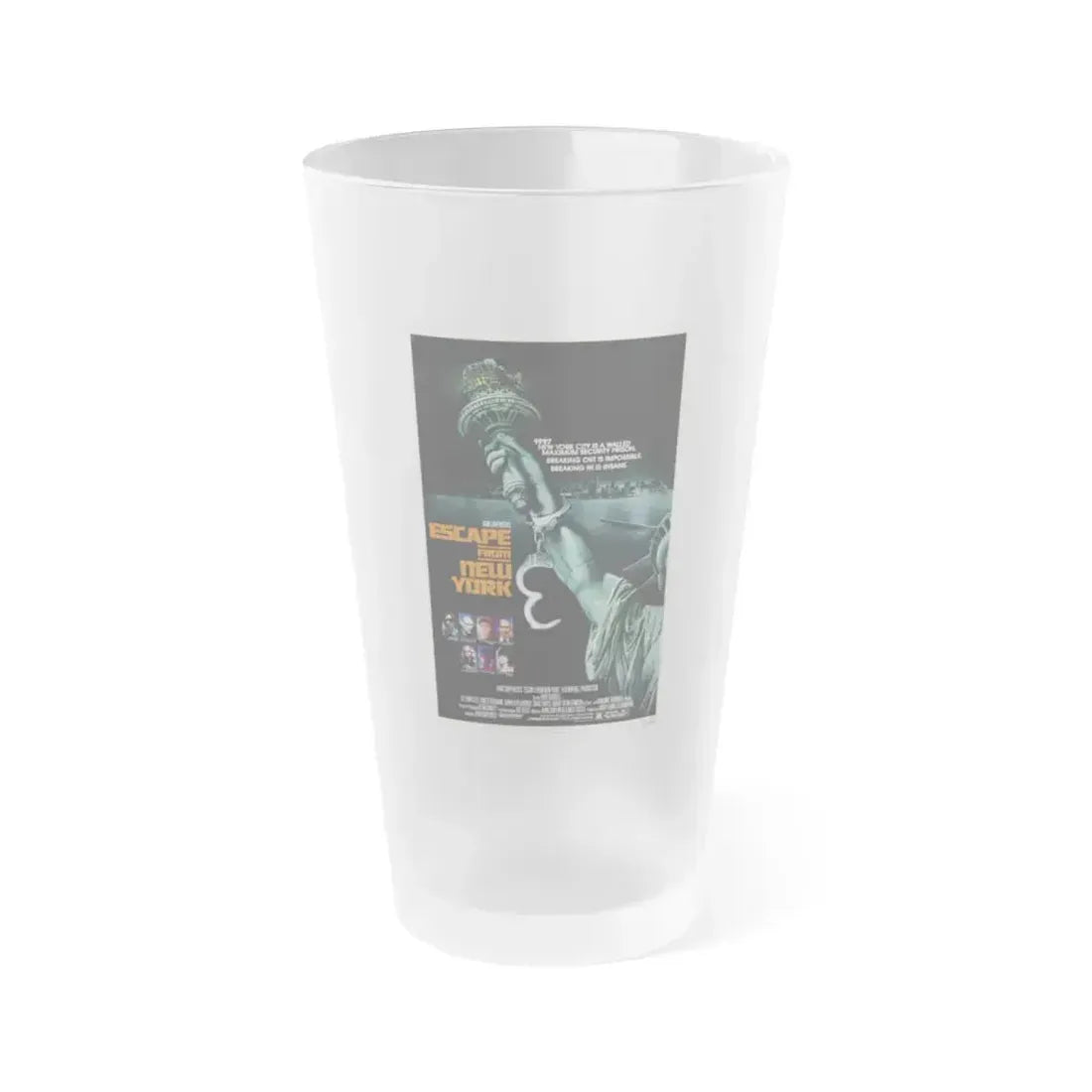 ESCAPE FROM NEW YORK (TEASER) 1981 Movie Poster - Frosted Pint Glass 16oz 16oz Frosted - Go Mug Yourself