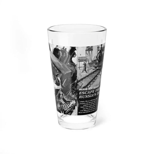 Escape From Russia's Dragnet, Bluebook Magazine, August 1963 - Pint Glass 16oz 16oz - Go Mug Yourself