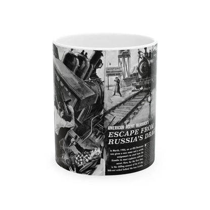 Escape From Russia's Dragnet, Bluebook Magazine, August 1963 - White Coffee Mug 11oz - Go Mug Yourself