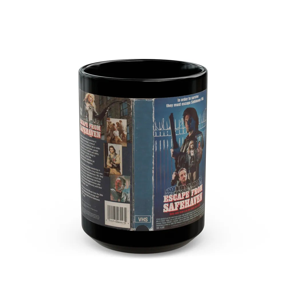 ESCAPE FROM SAFEHAVEN (VHS COVER) - Black Coffee Mug-15oz-Go Mug Yourself