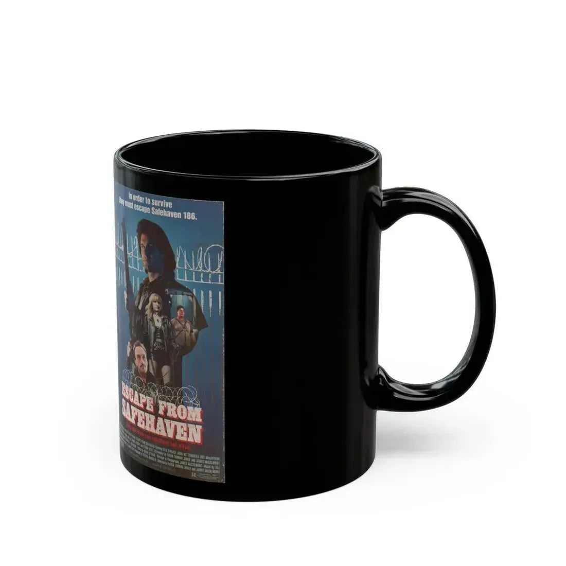 ESCAPE FROM SAFEHAVEN (VHS COVER) - Black Coffee Mug - Go Mug Yourself