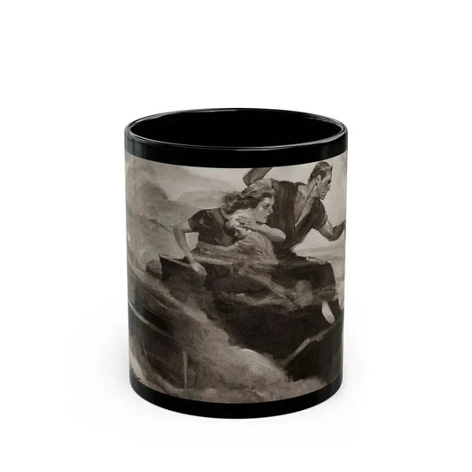Escaping a Blaze, The Saturday Evening Post, October 16, 1937 - Black Coffee Mug 11oz - Go Mug Yourself