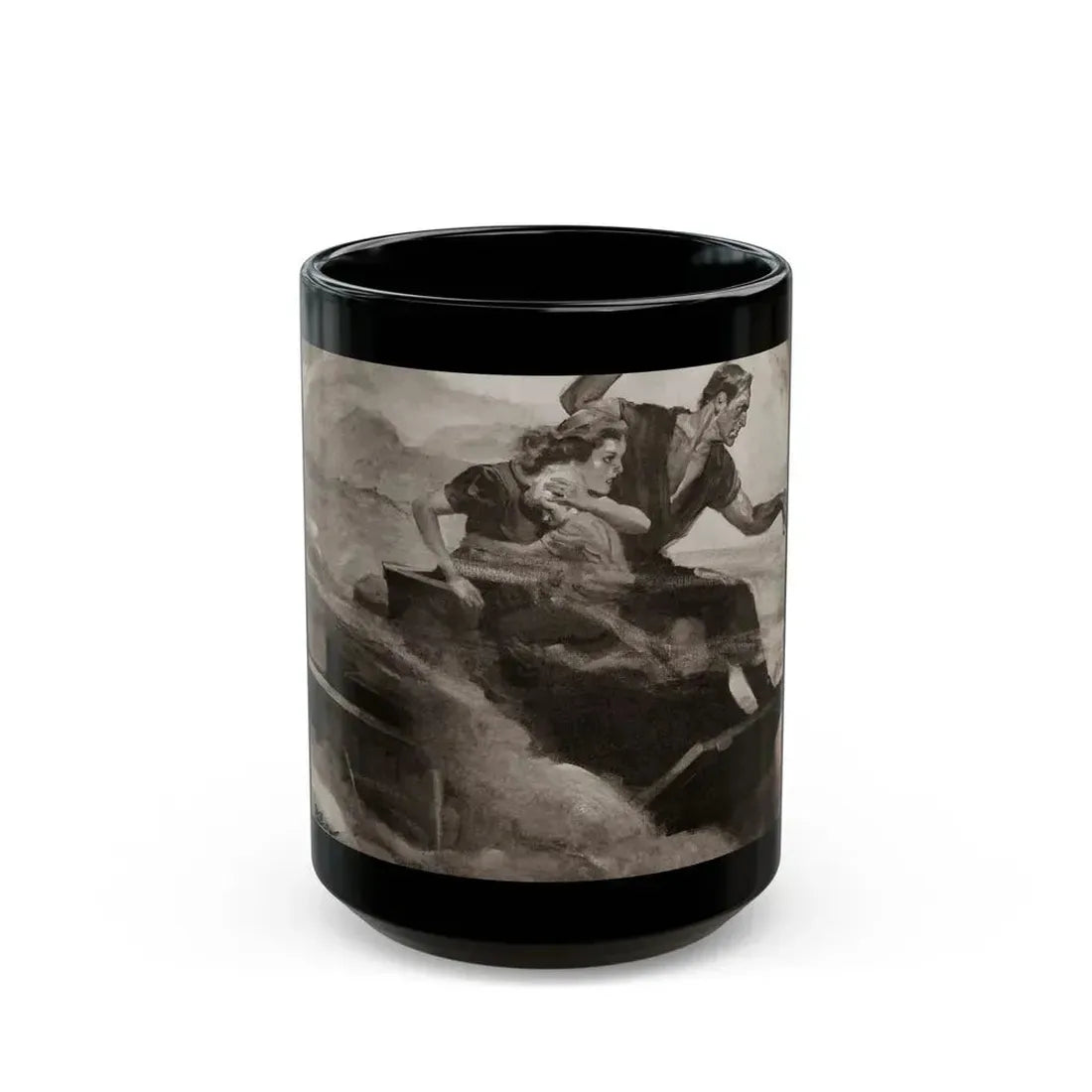 Escaping a Blaze, The Saturday Evening Post, October 16, 1937 - Black Coffee Mug 15oz - Go Mug Yourself