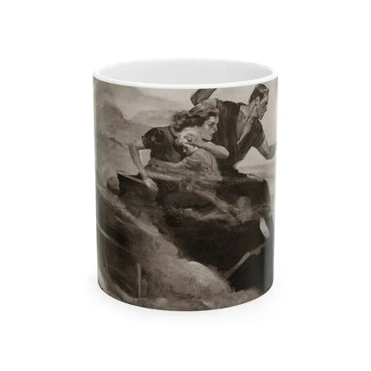 Escaping a Blaze, The Saturday Evening Post, October 16, 1937 - White Coffee Mug 11oz - Go Mug Yourself