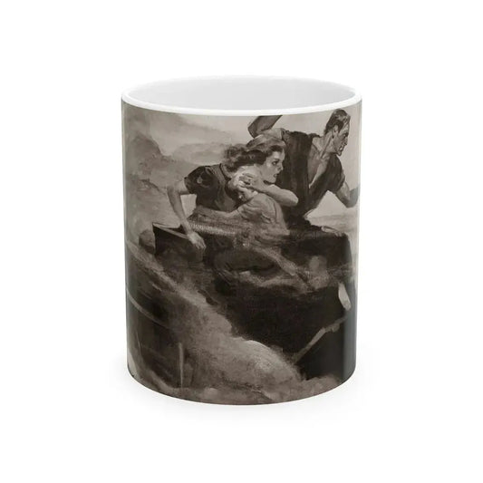 Escaping a Blaze, The Saturday Evening Post, October 16, 1937 - White Coffee Mug 11oz - Go Mug Yourself