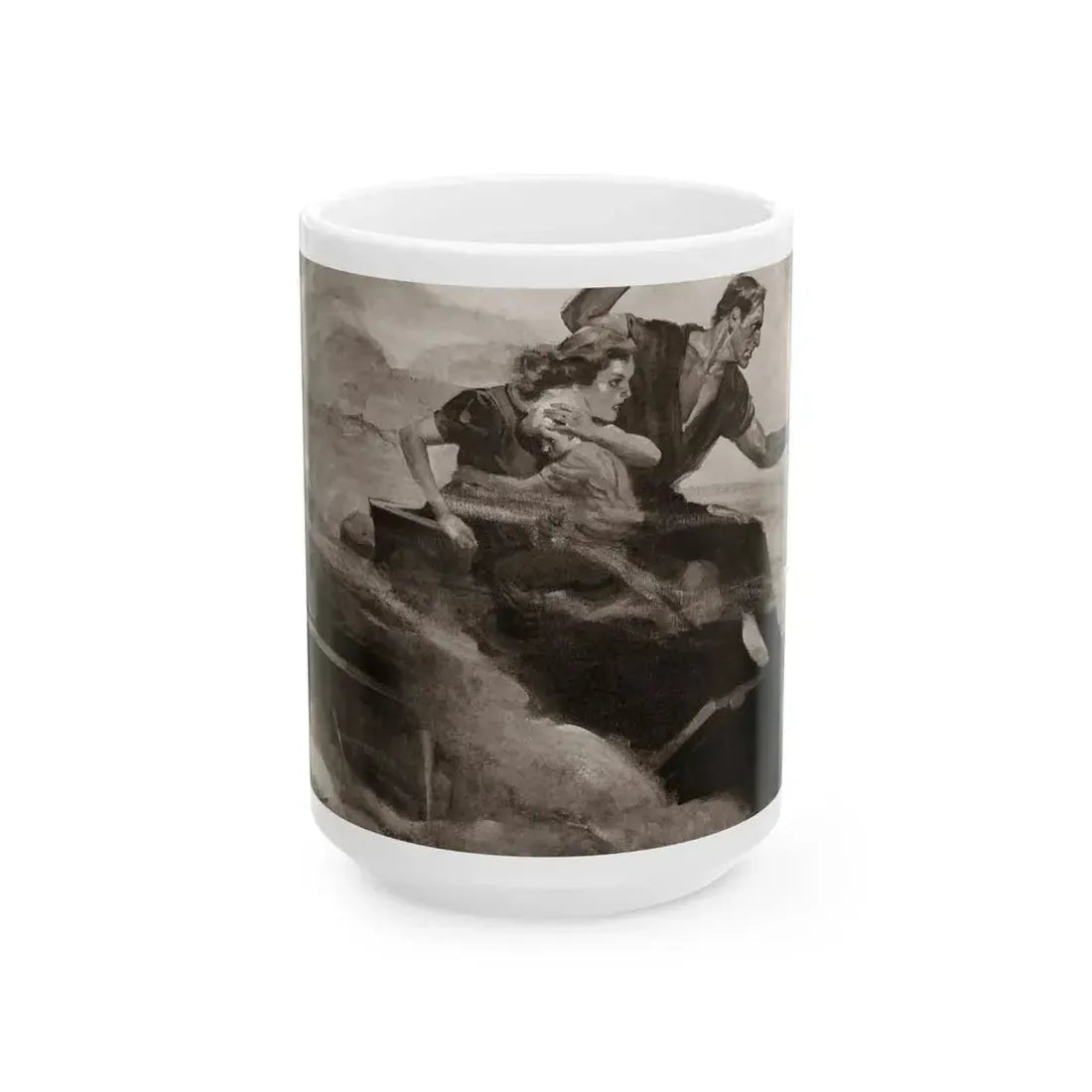 Escaping a Blaze, The Saturday Evening Post, October 16, 1937 - White Coffee Mug 15oz - Go Mug Yourself