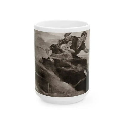 Escaping a Blaze, The Saturday Evening Post, October 16, 1937 - White Coffee Mug 15oz - Go Mug Yourself