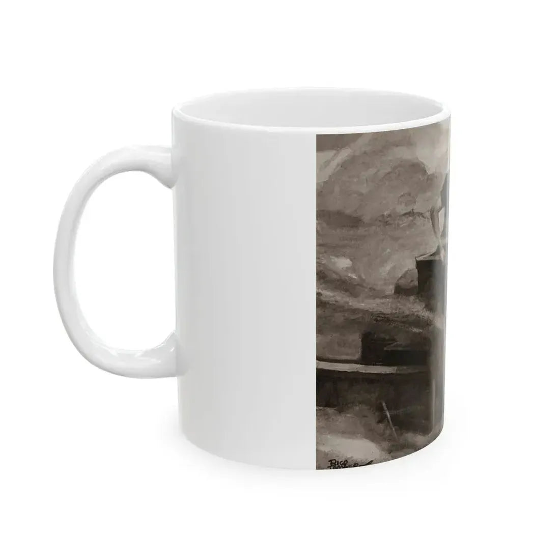 Escaping a Blaze, The Saturday Evening Post, October 16, 1937 - White Coffee Mug - Go Mug Yourself