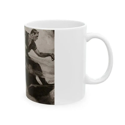 Escaping a Blaze, The Saturday Evening Post, October 16, 1937 - White Coffee Mug - Go Mug Yourself