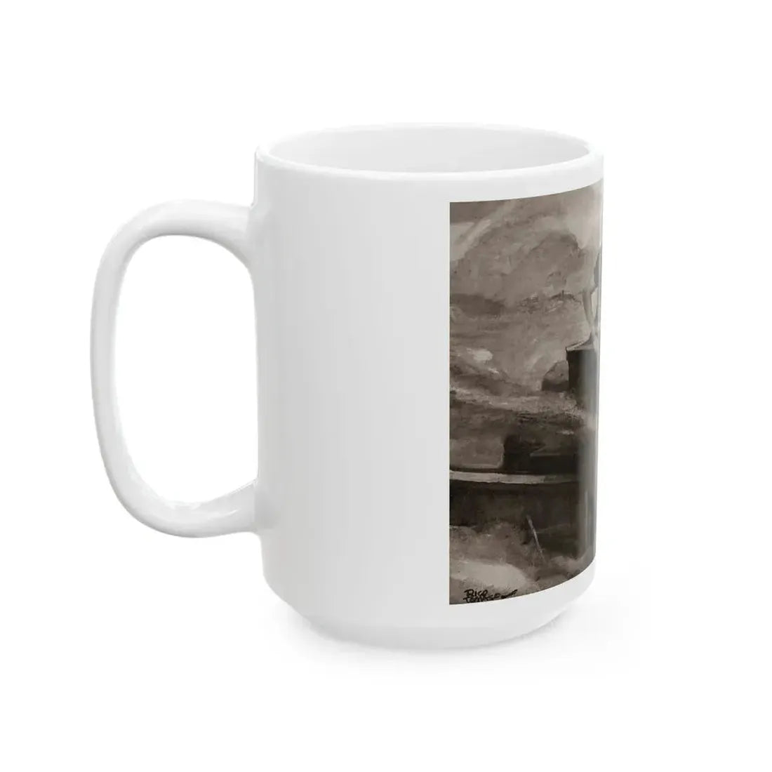 Escaping a Blaze, The Saturday Evening Post, October 16, 1937 - White Coffee Mug - Go Mug Yourself