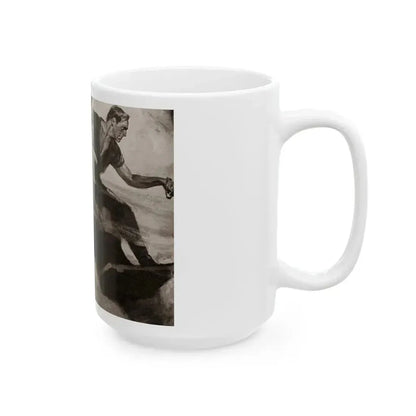 Escaping a Blaze, The Saturday Evening Post, October 16, 1937 - White Coffee Mug - Go Mug Yourself
