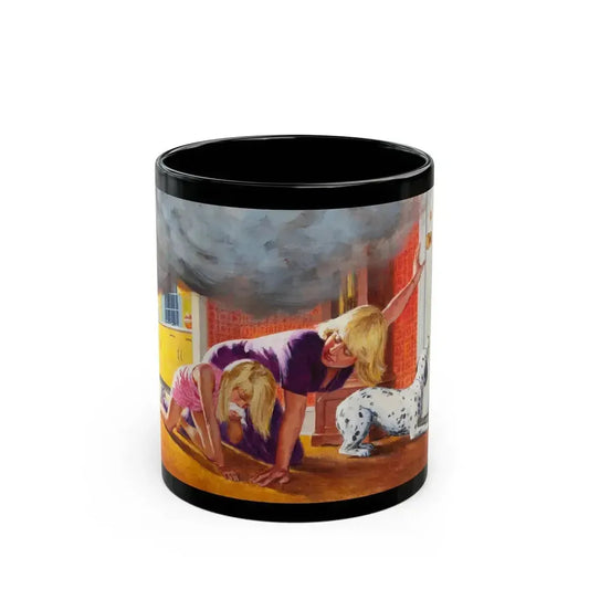 Escaping the Fire, NFPA advertisement - Black Coffee Mug 11oz - Go Mug Yourself