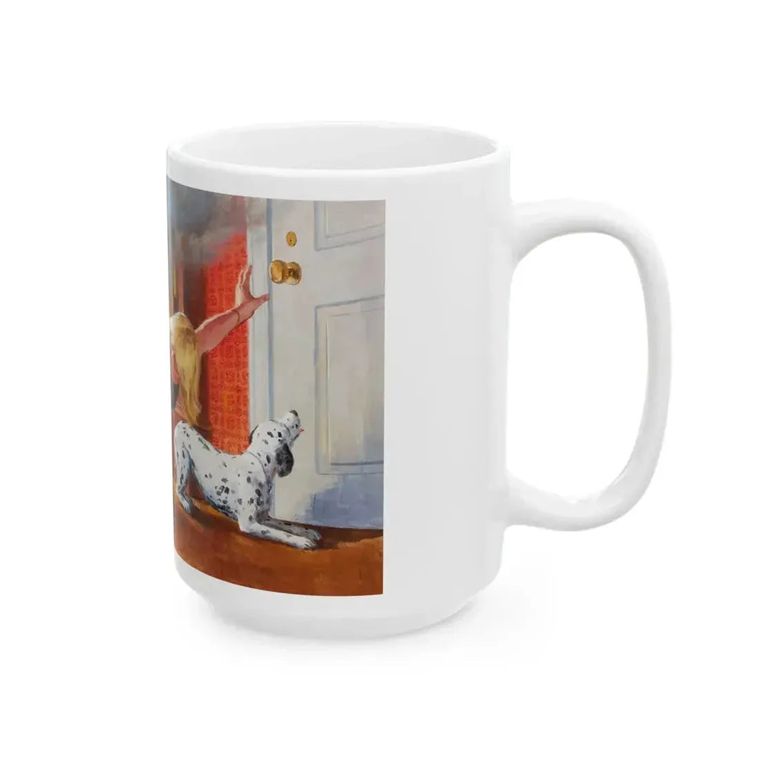 Escaping the Fire, NFPA advertisement - White Coffee Mug - Go Mug Yourself