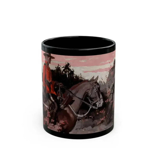 Escorting the Criminal, magazine interior story illustration - Black Coffee Mug 11oz - Go Mug Yourself