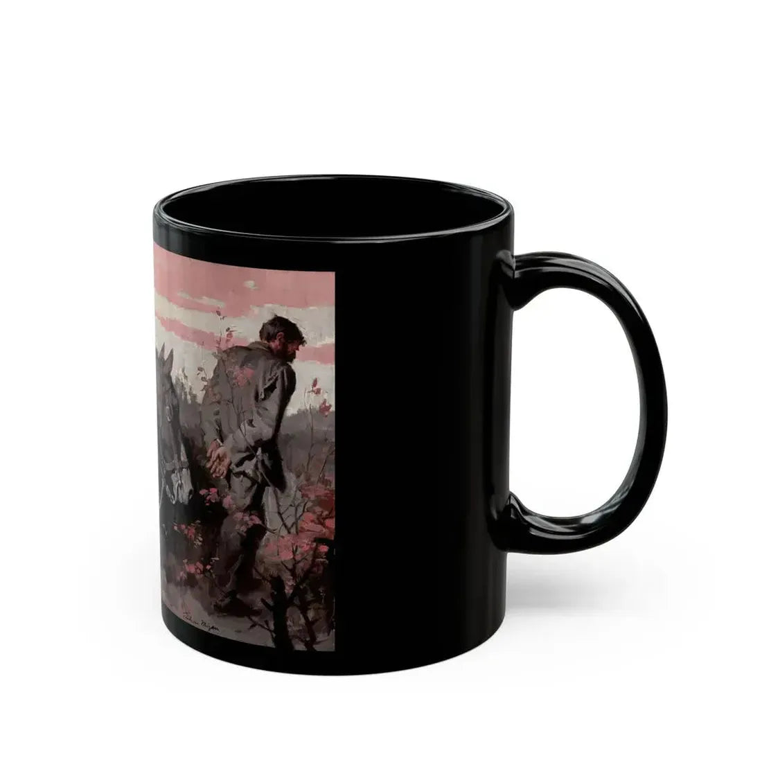Escorting the Criminal, magazine interior story illustration - Black Coffee Mug - Go Mug Yourself