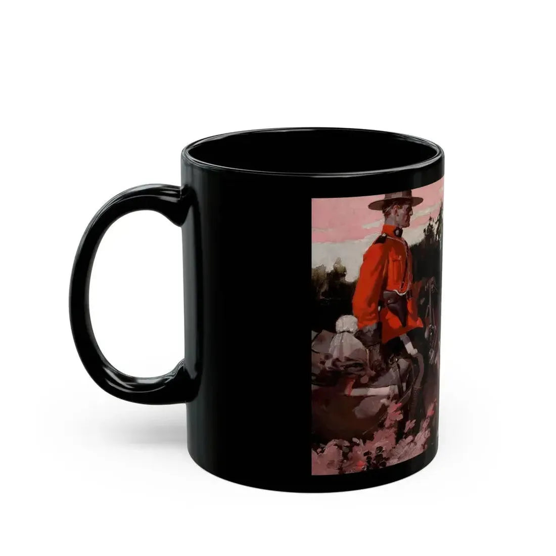 Escorting the Criminal, magazine interior story illustration - Black Coffee Mug - Go Mug Yourself