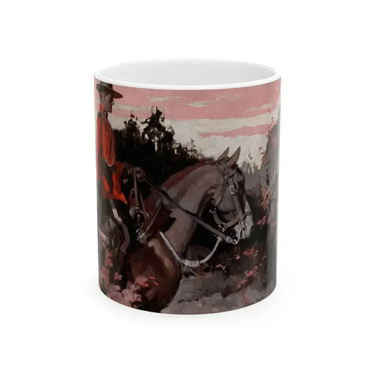 Escorting the Criminal, magazine interior story illustration - White Coffee Mug 11oz - Go Mug Yourself