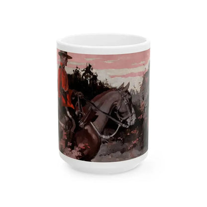 Escorting the Criminal, magazine interior story illustration - White Coffee Mug 15oz - Go Mug Yourself