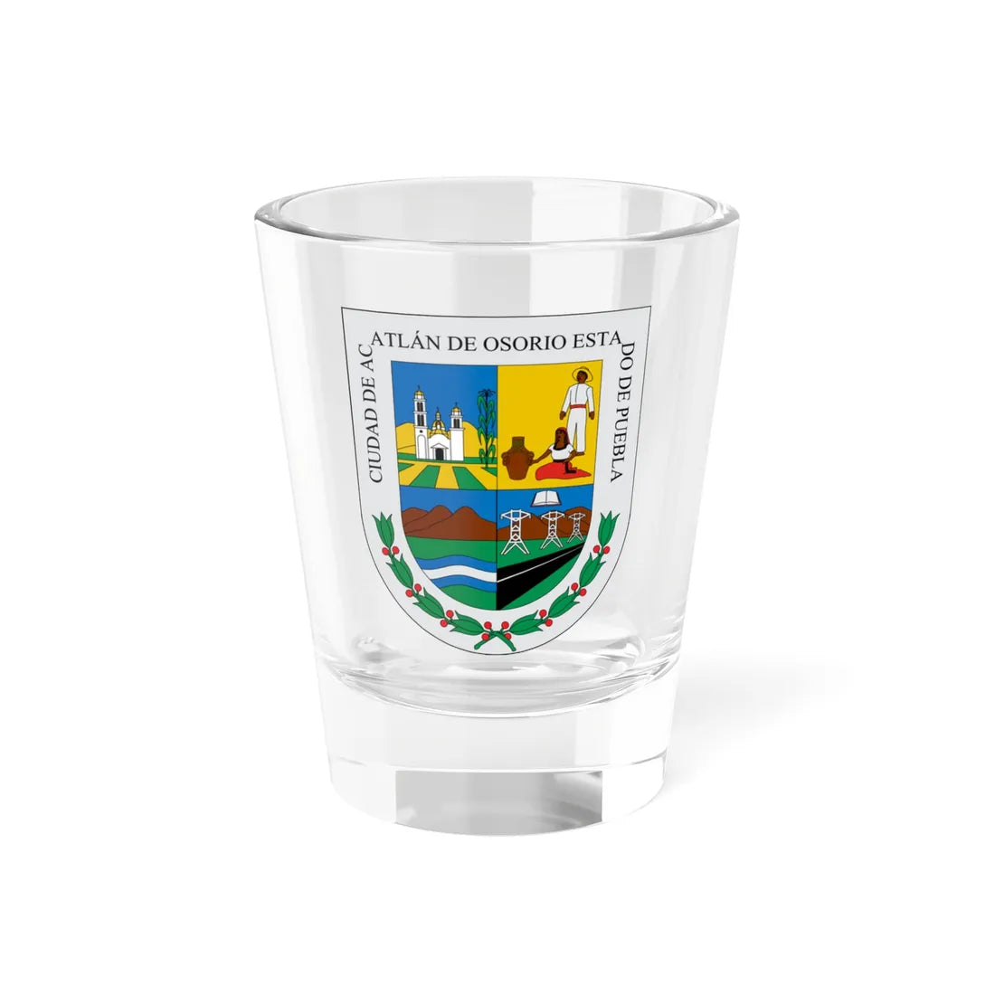 Escudo Acatlán (Mexico) (Coat of Arms) Shot Glass 1.5oz 1.5oz - Go Mug Yourself