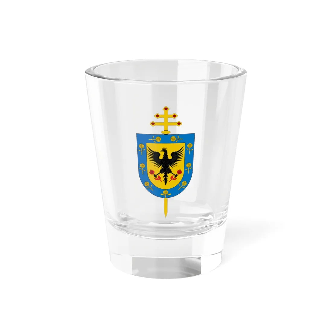 Escudo Arquidiócesis de Bogotá (Colombia) (Coat of Arms) Shot Glass 1.5oz 1.5oz - Go Mug Yourself