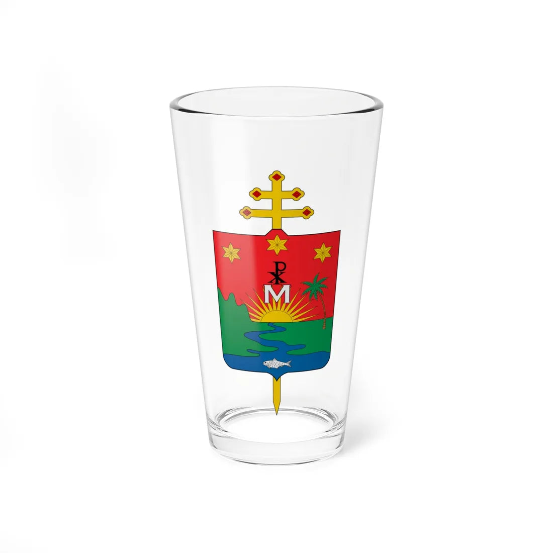 Escudo Arquidiócesis de Villavicencio (Colombia) (Coat of Arms) Pint Glass 16oz 16oz - Go Mug Yourself