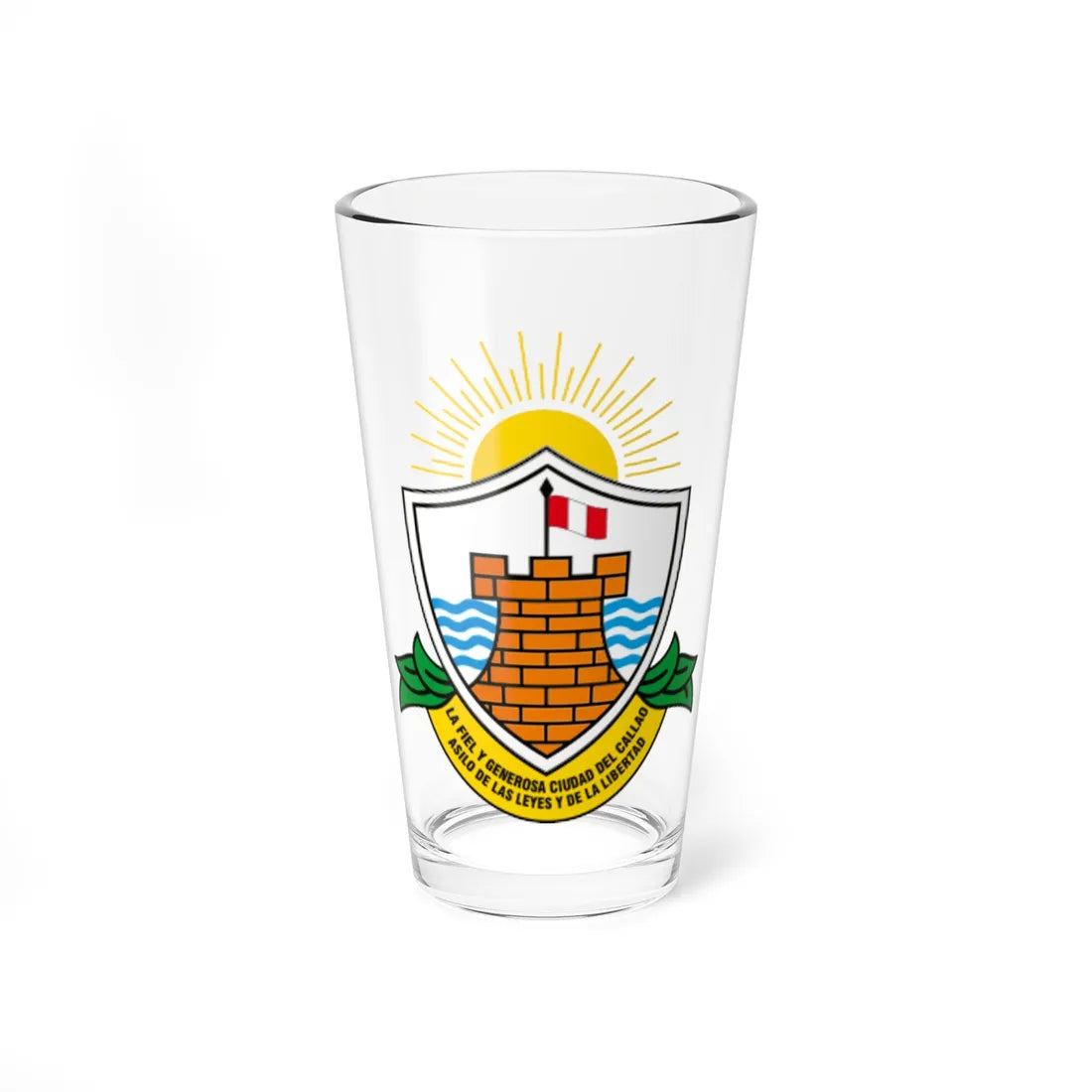 Escudo Callao (Peru) (Coat of Arms) Pint Glass 16oz 16oz - Go Mug Yourself