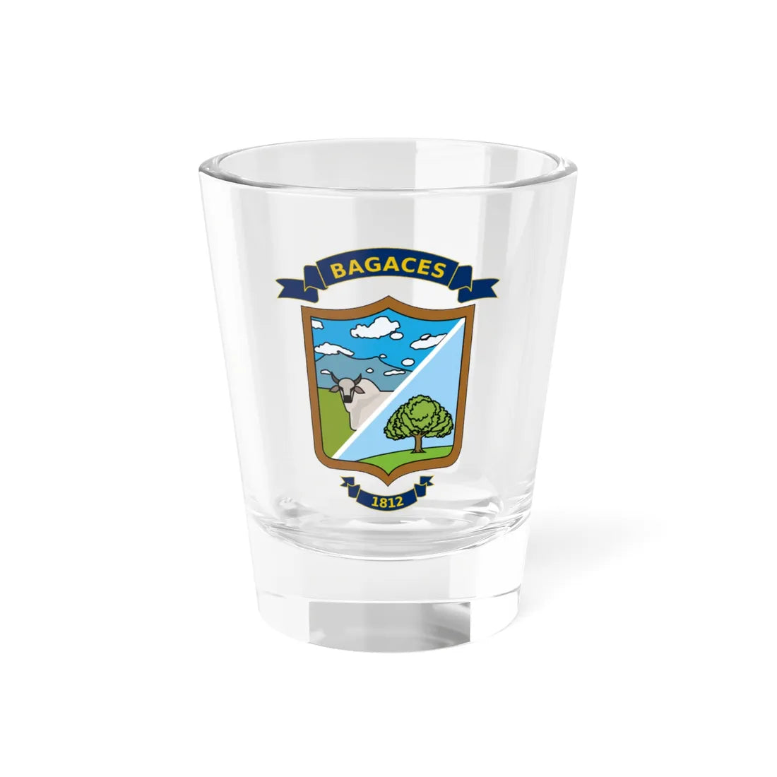 Escudo Cantón de Bagaces Guanacaste Costa Rica (Costa Rica) (Coat of Arms) Shot Glass 1.5oz 1.5oz - Go Mug Yourself