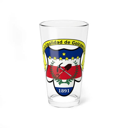Escudo Cantón Goicoechea Costa Rica (Costa Rica) (Coat of Arms) Pint Glass 16oz 16oz - Go Mug Yourself