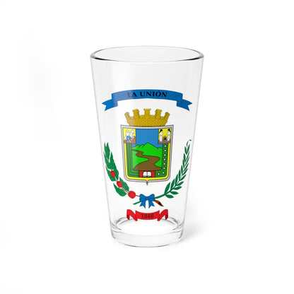 Escudo Cantón La Unión Cartago Costa Rica (Costa Rica) (Coat of Arms) Pint Glass 16oz 16oz - Go Mug Yourself