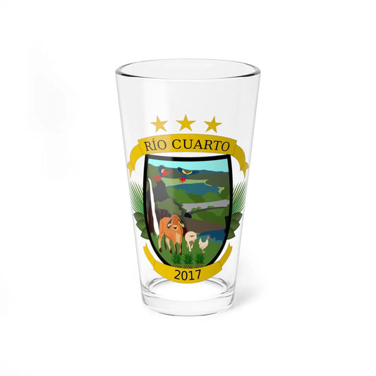 Escudo Cantón Río Cuarto Costa Rica (Costa Rica) (Coat of Arms) Pint Glass 16oz 16oz - Go Mug Yourself