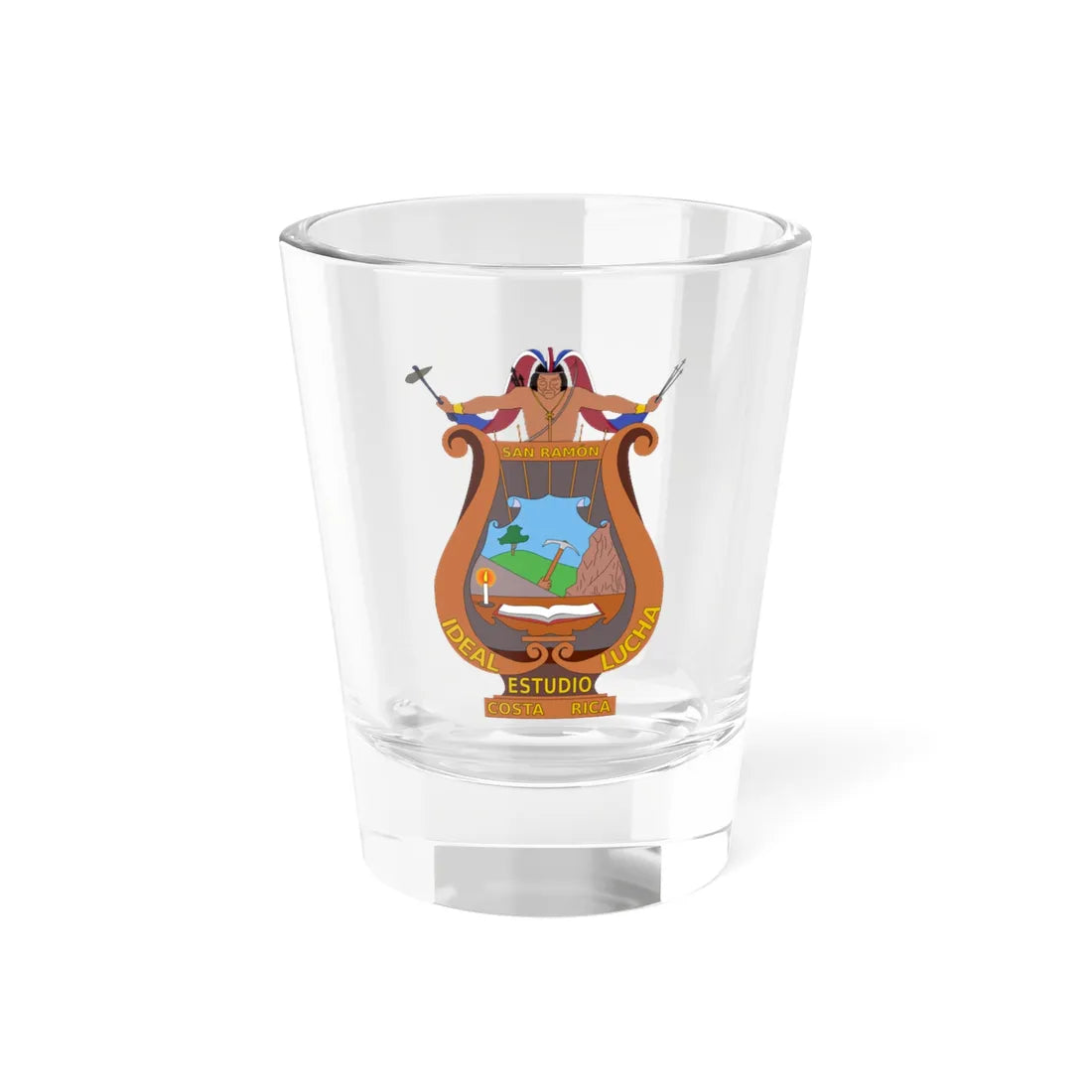 Escudo Cantón San Ramón Alajuela Costa Rica (Costa Rica) (Coat of Arms) Shot Glass 1.5oz 1.5oz - Go Mug Yourself